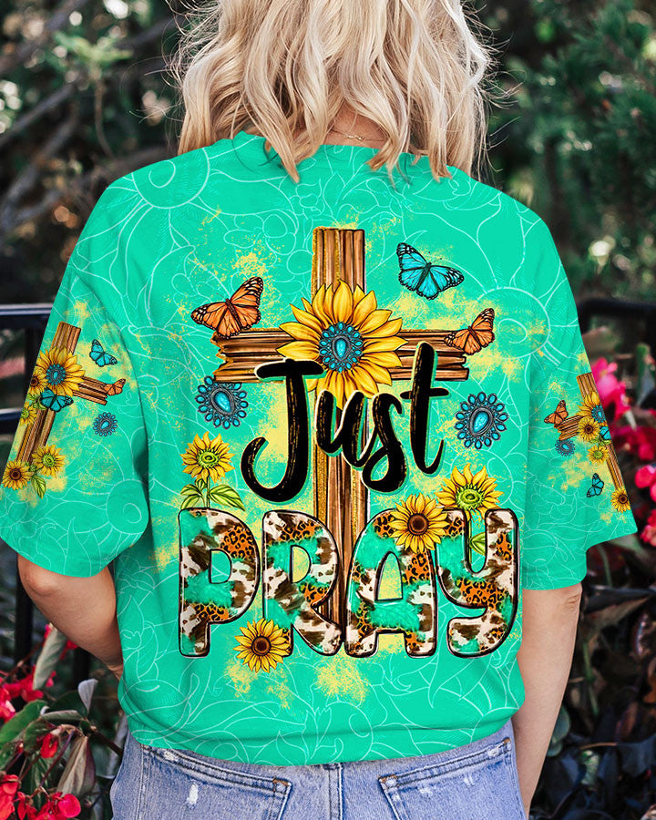 Just Pray Women's All Over Print Shirt - Tltw1011235, easychoo.com