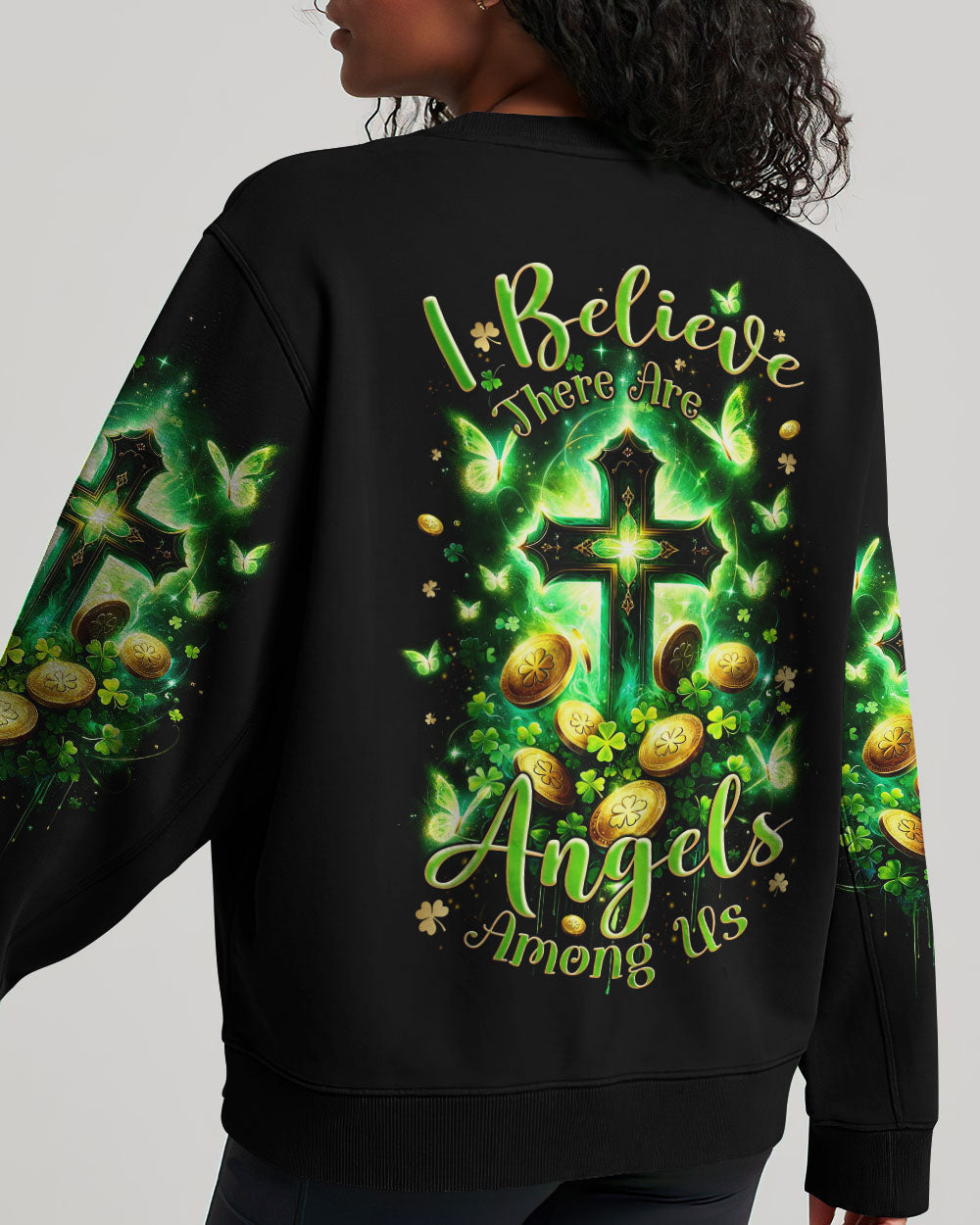I Believe There Are Angels Among Us Patrick's Day Women's All Over Print Shirt - Tlnz0301244, easychoo.com