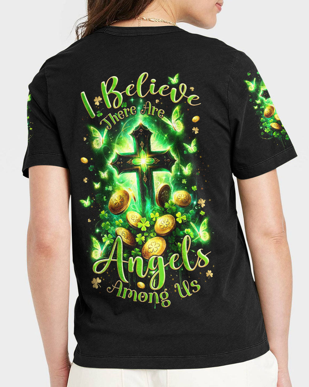 I Believe There Are Angels Among Us Patrick's Day Women's All Over Print Shirt - Tlnz0301244, easychoo.com