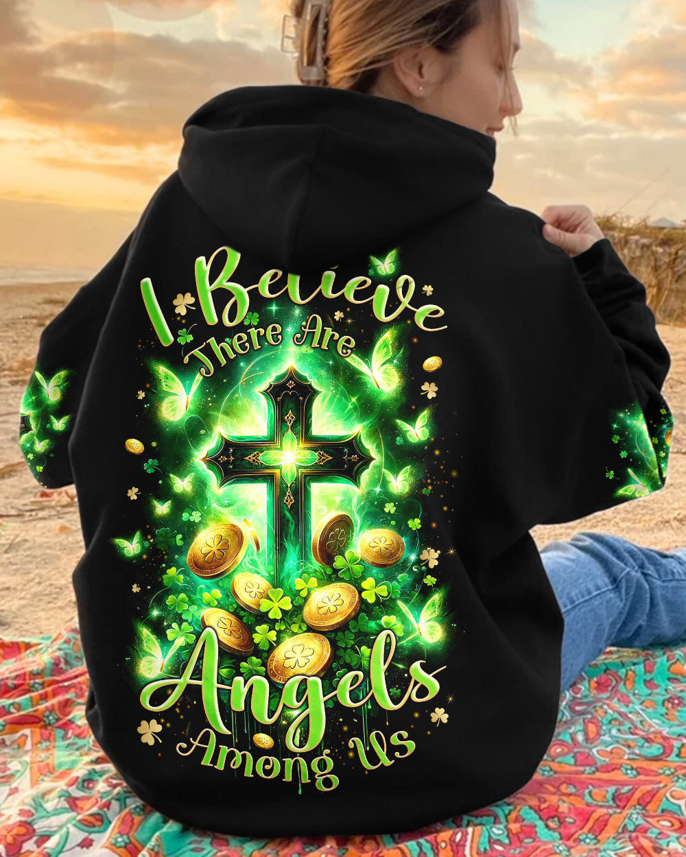 I Believe There Are Angels Among Us Patrick's Day Women's All Over Print Shirt - Tlnz0301244, easychoo.com