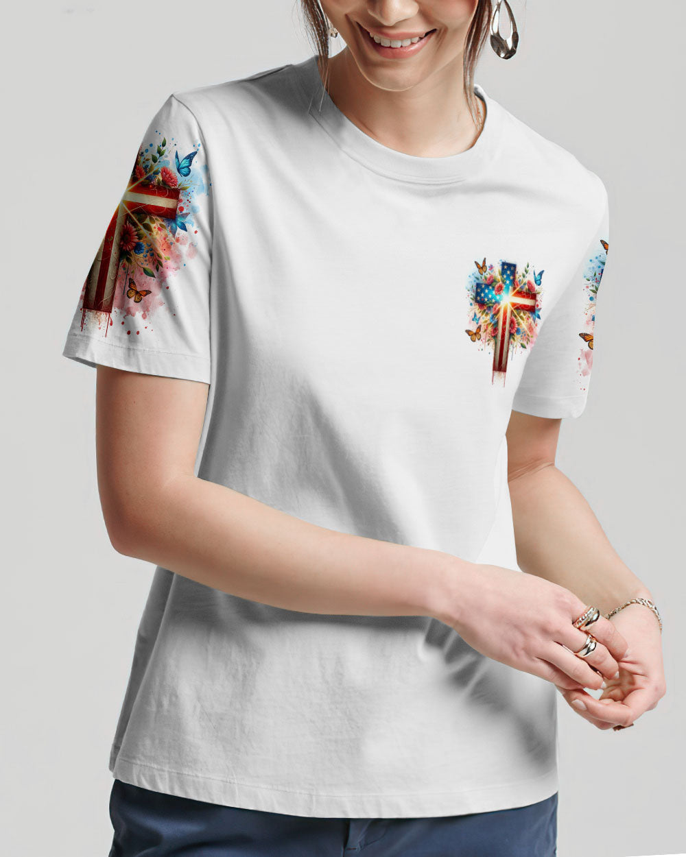 Lord Stood With Me Cross Women's All Over Print Shirt - Tlno0203241, easychoo.com
