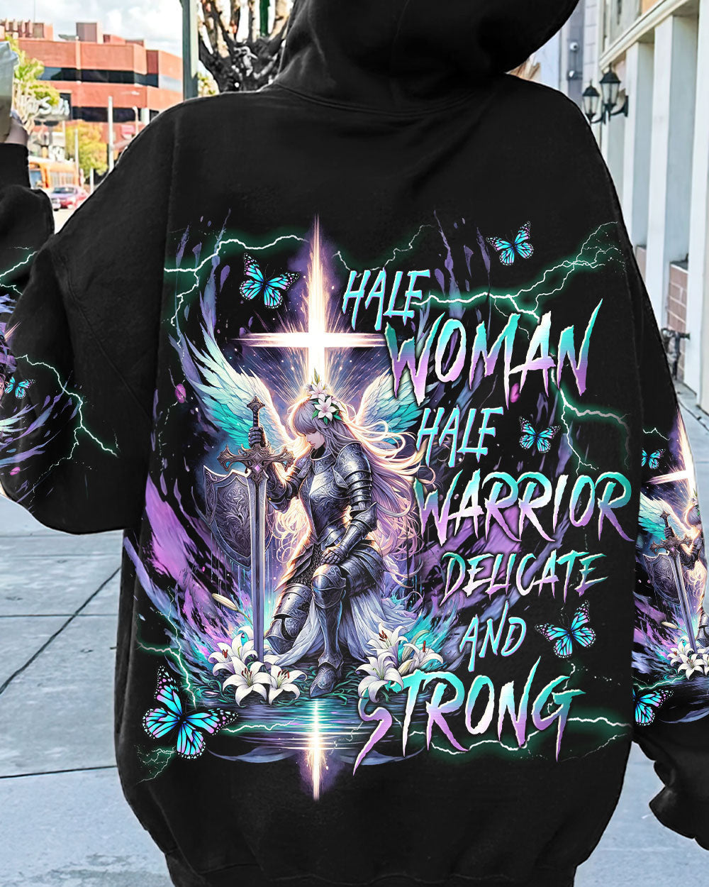 Half Woman Half Warrior Women's All Over Print Shirt - Tlnt2011233, easychoo.com
