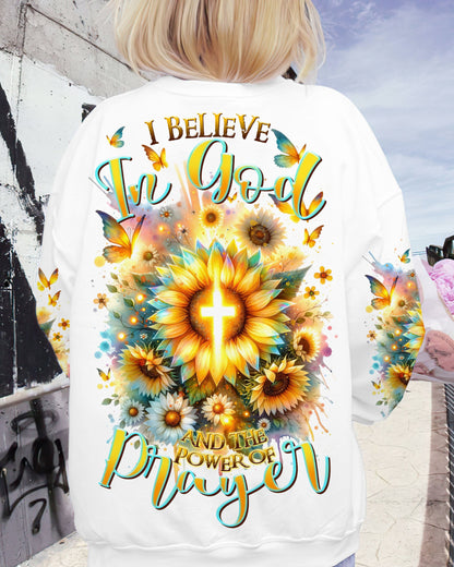 I Believe In God Sunflower Women's All Over Print Shirt - Tltr1212232, easychoo.com