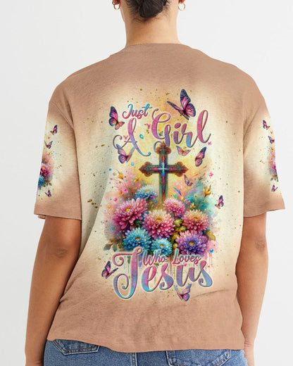 Just A Girl Who Loves Jesus Women's All Over Print Shirt - Tlnt1011234, easychoo.com