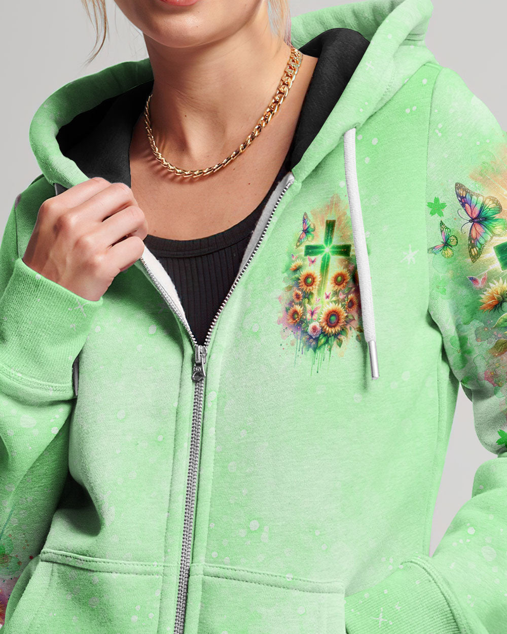 With God All Things Are Possible Sunflower Cross Women's All Over Print Shirt - Tlno2511232, easychoo.com