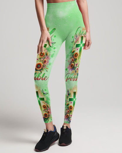 With God All Things Are Possible Sunflower Cross Women's All Over Print Shirt - Tlno2511232, easychoo.com