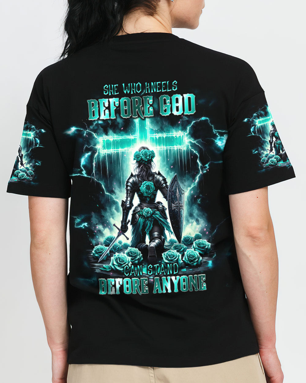 She Who Kneels Before God Warrior Women's All Over Print Shirt - Tlnt1112234, easychoo.com
