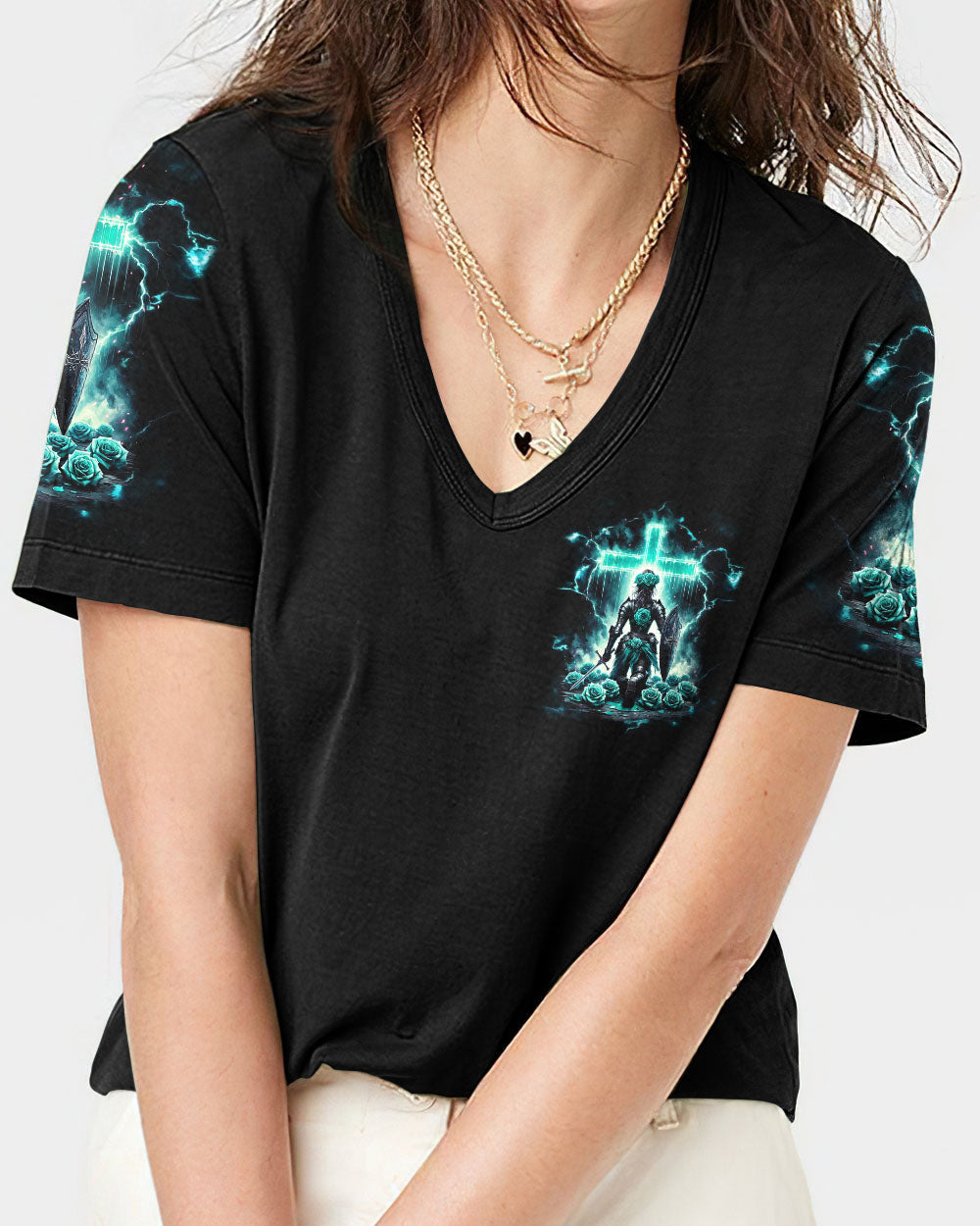 She Who Kneels Before God Warrior Women's All Over Print Shirt - Tlnt1112234, easychoo.com