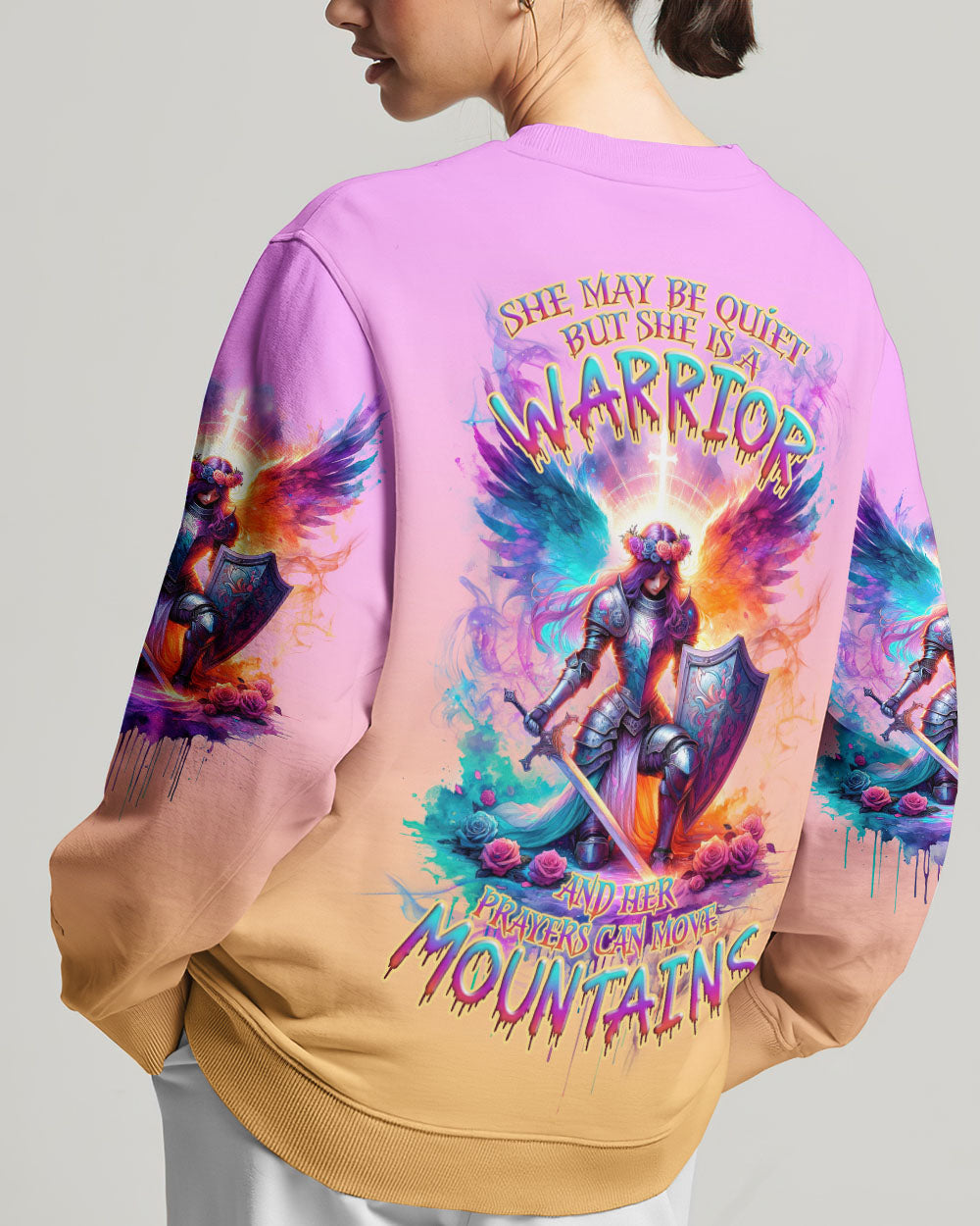 Prayers Can Move Mountains Warrior Wings Women's All Over Print Shirt - Tlnz1612233, easychoo.com
