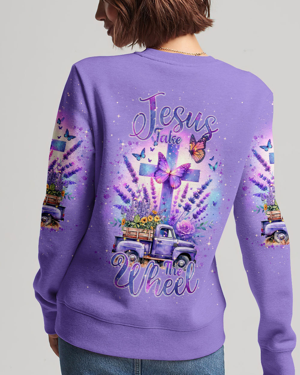 Jesus Take The Wheel Lavender Women's All Over Print Shirt - Tlnt2802243, easychoo.com