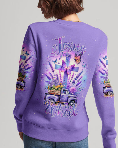 Jesus Take The Wheel Lavender Women's All Over Print Shirt - Tlnt2802243, easychoo.com