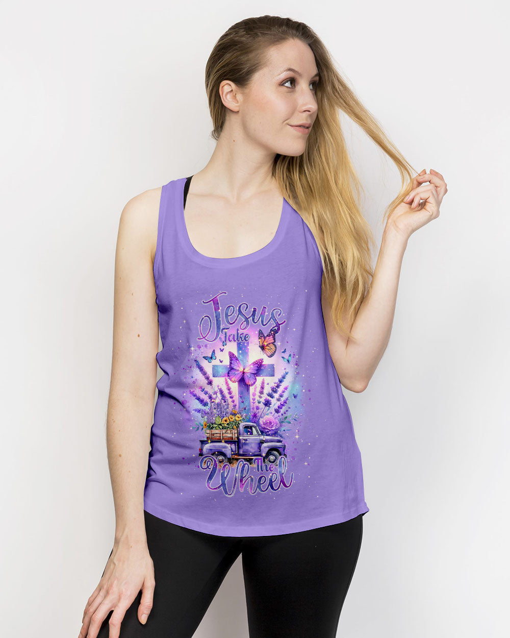 Jesus Take The Wheel Lavender Women's All Over Print Shirt - Tlnt2802243, easychoo.com