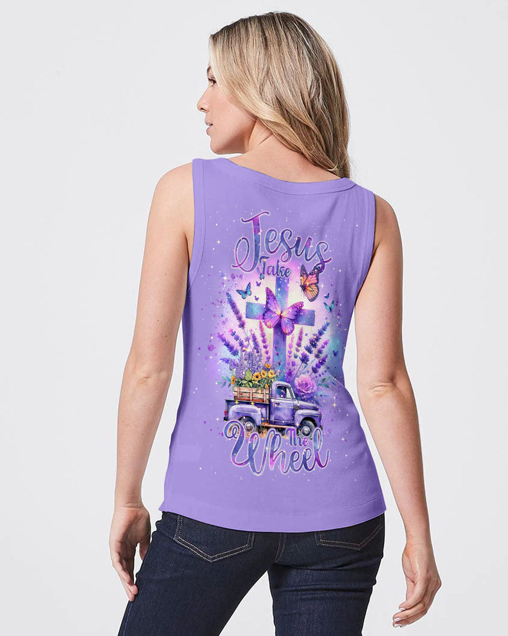 Jesus Take The Wheel Lavender Women's All Over Print Shirt - Tlnt2802243, easychoo.com