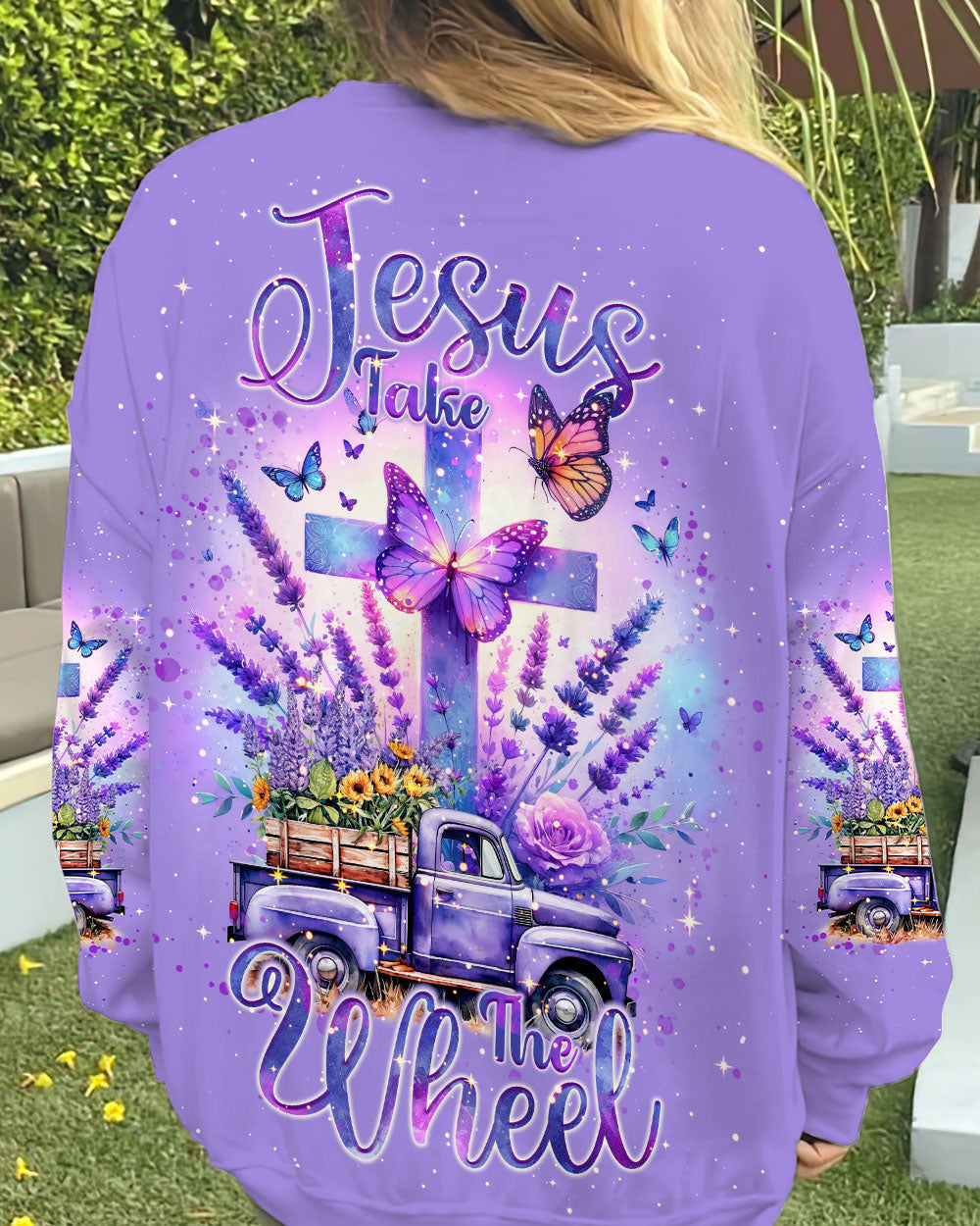 Jesus Take The Wheel Lavender Women's All Over Print Shirt - Tlnt2802243, easychoo.com