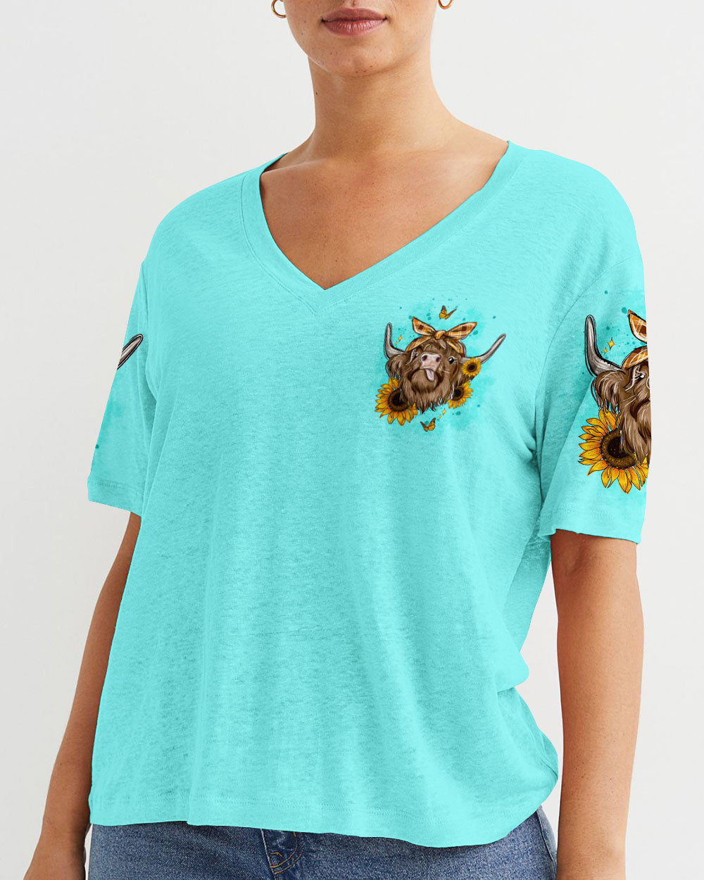 Living Life Somewhere Between Jesus Cow Truck Women's All Over Print Shirt - Tltw1004244, easychoo.com