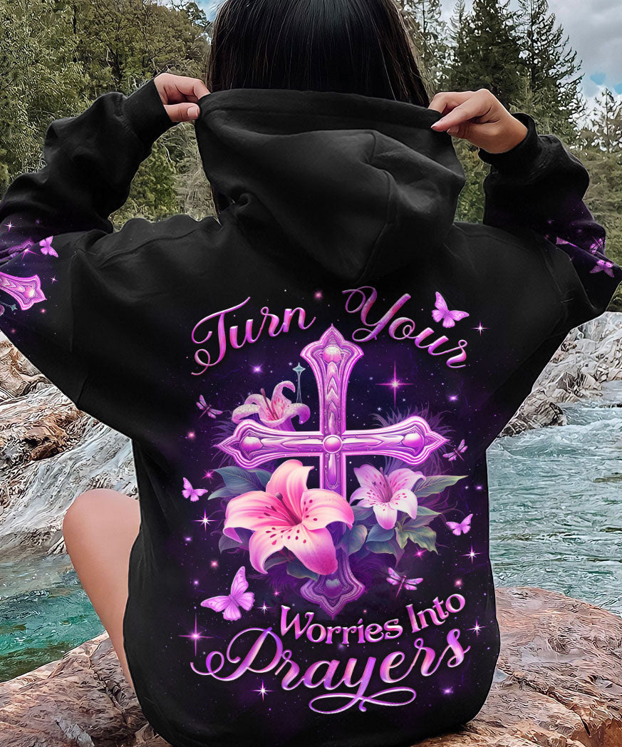 Turn Your Worries Into Prayers Women's All Over Print Shirt - Yhlt1511233, easychoo.com