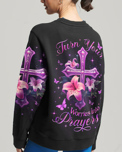 Turn Your Worries Into Prayers Women's All Over Print Shirt - Yhlt1511233, easychoo.com