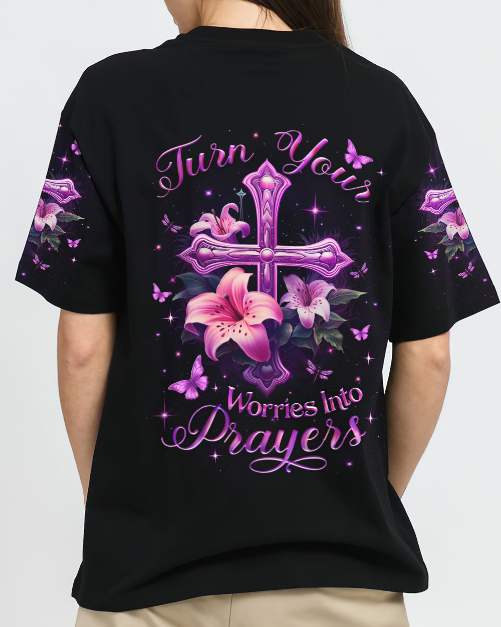 Turn Your Worries Into Prayers Women's All Over Print Shirt - Yhlt1511233, easychoo.com