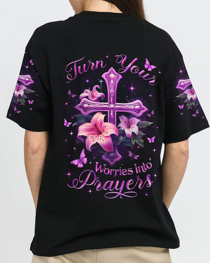 Turn Your Worries Into Prayers Women's All Over Print Shirt - Yhlt1511233, easychoo.com