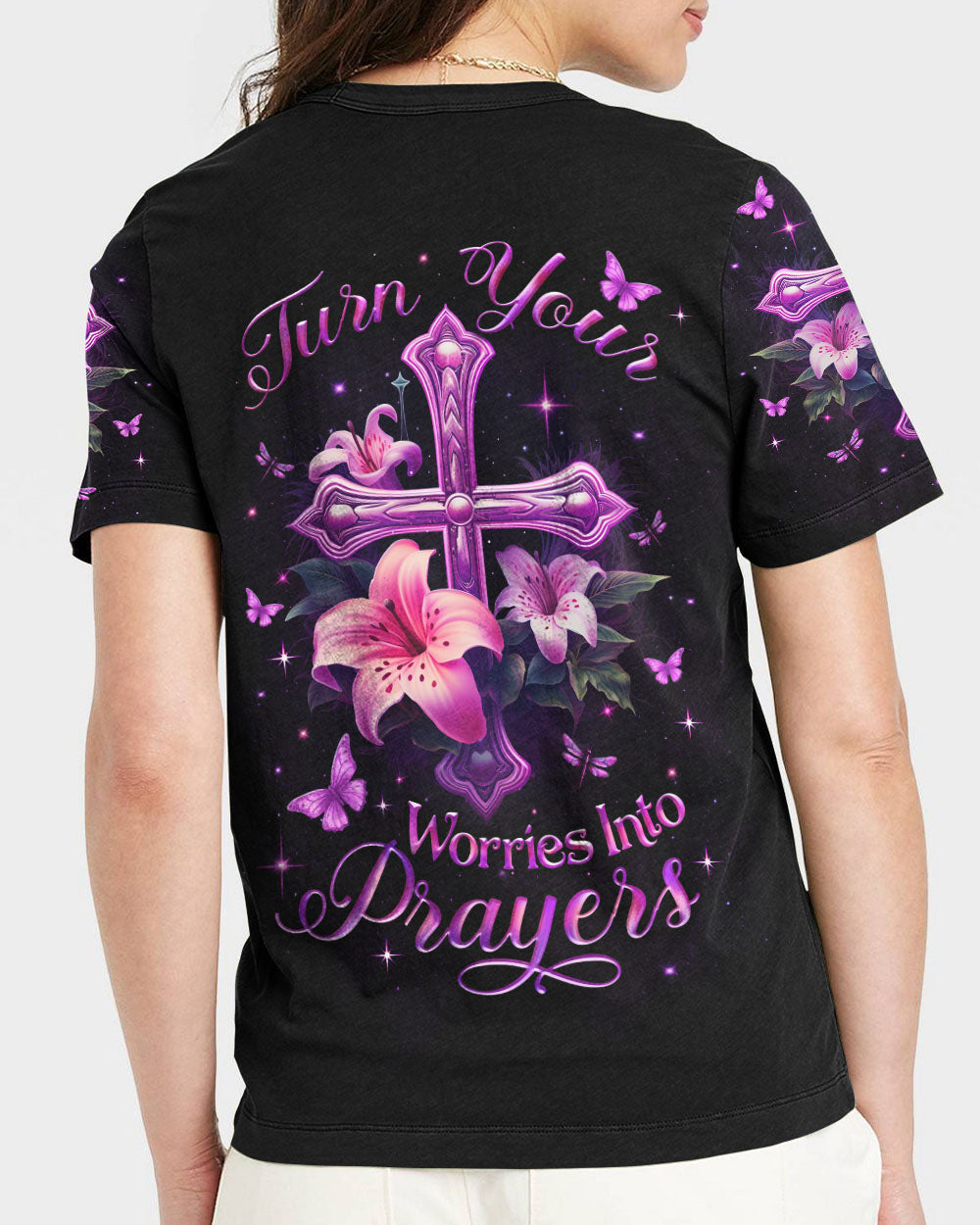 Turn Your Worries Into Prayers Women's All Over Print Shirt - Yhlt1511233, easychoo.com