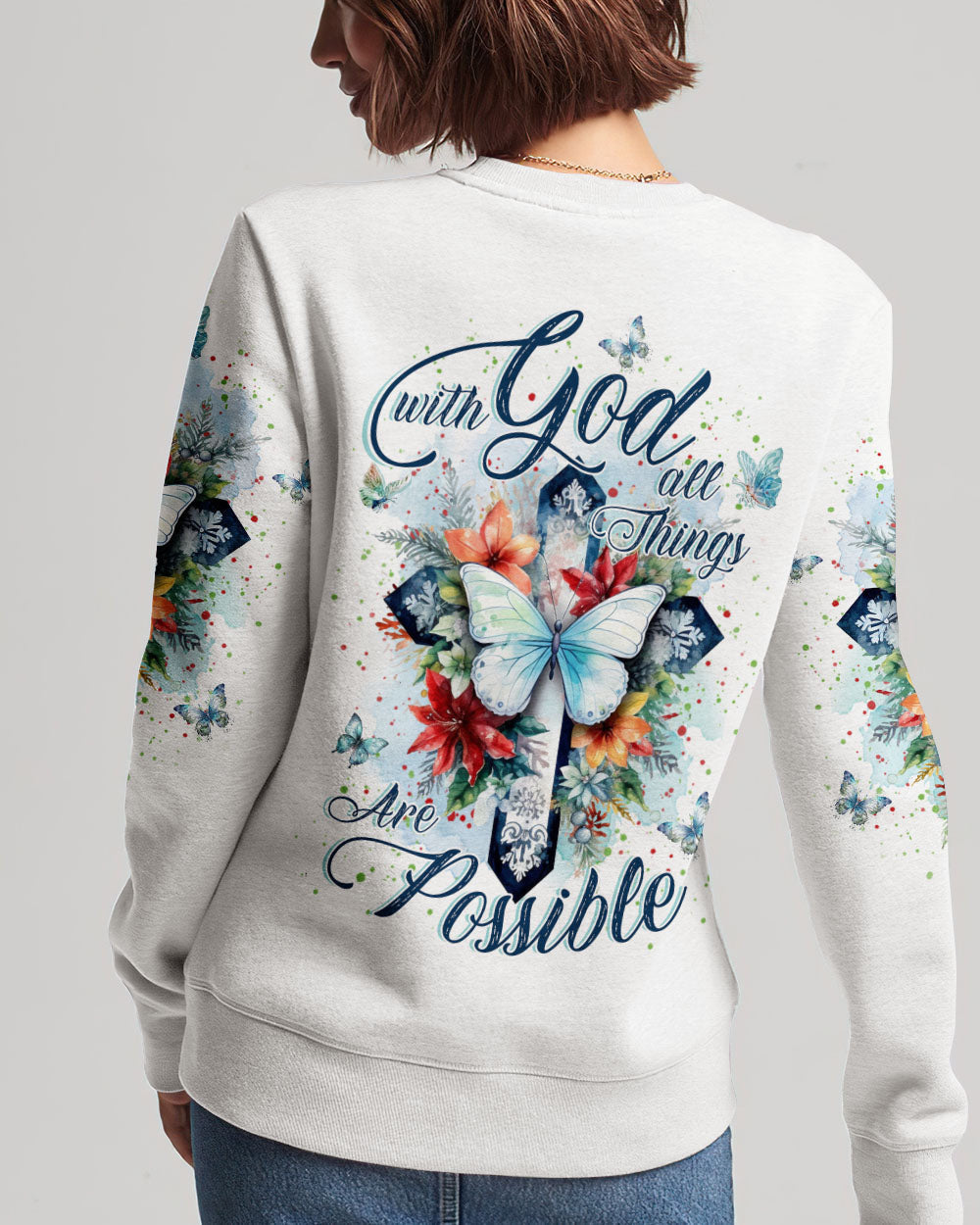 With God All Things Are Possible Women's All Over Print Shirt - Yhkd0911232, easychoo.com