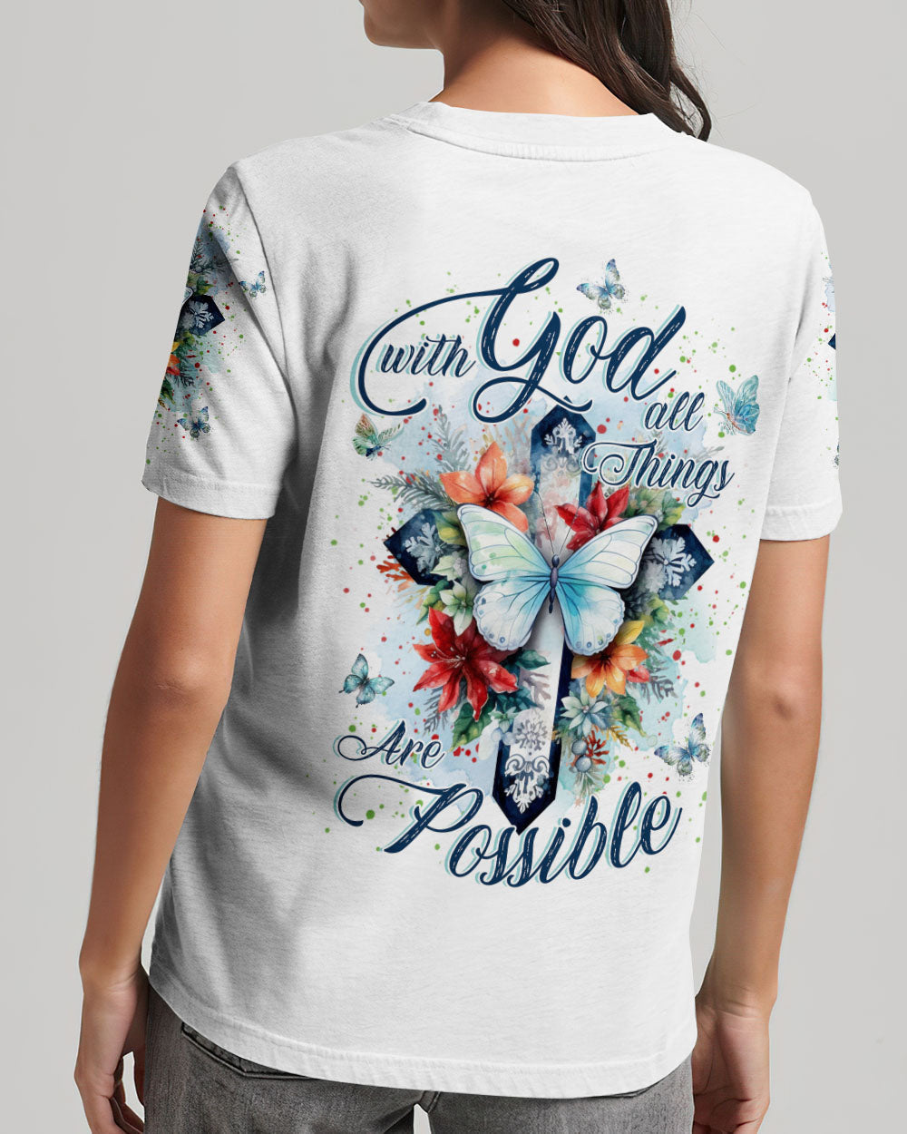 With God All Things Are Possible Women's All Over Print Shirt - Yhkd0911232, easychoo.com