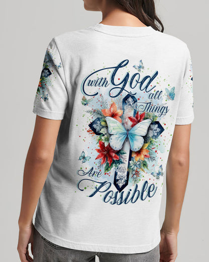 With God All Things Are Possible Women's All Over Print Shirt - Yhkd0911232, easychoo.com