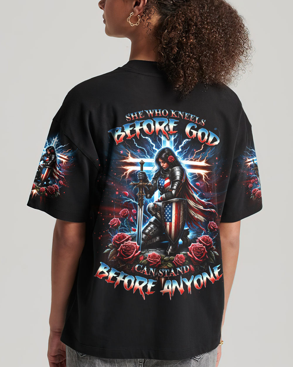 She Who Kneels Before God Warrior Rose Women's All Over Print Shirt - Tlno1112233, easychoo.com