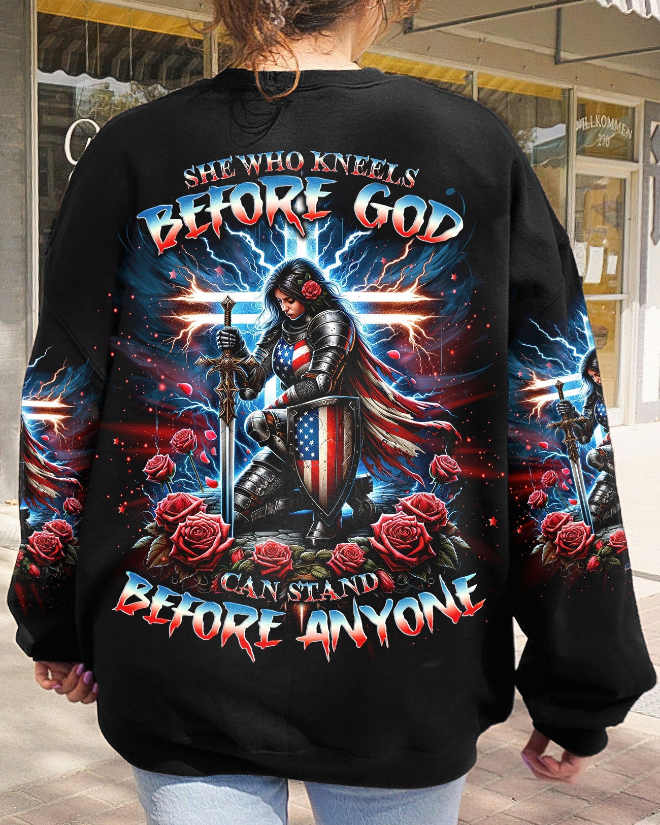 She Who Kneels Before God Warrior Rose Women's All Over Print Shirt - Tlno1112233, easychoo.com