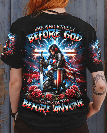 She Who Kneels Before God Warrior Rose Women's All Over Print Shirt - Tlno1112233, easychoo.com