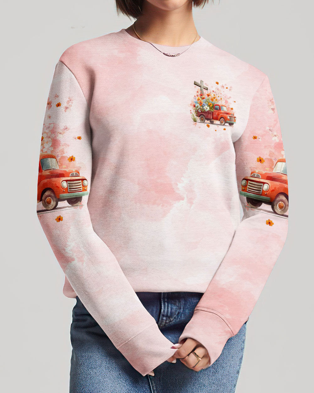 Jesus Take The Wheel Truck Floral Women's All Over Print Shirt - Tltr0412232, easychoo.com