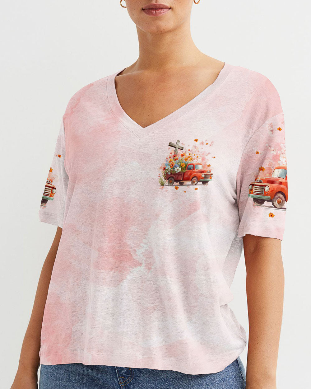 Jesus Take The Wheel Truck Floral Women's All Over Print Shirt - Tltr0412232, easychoo.com