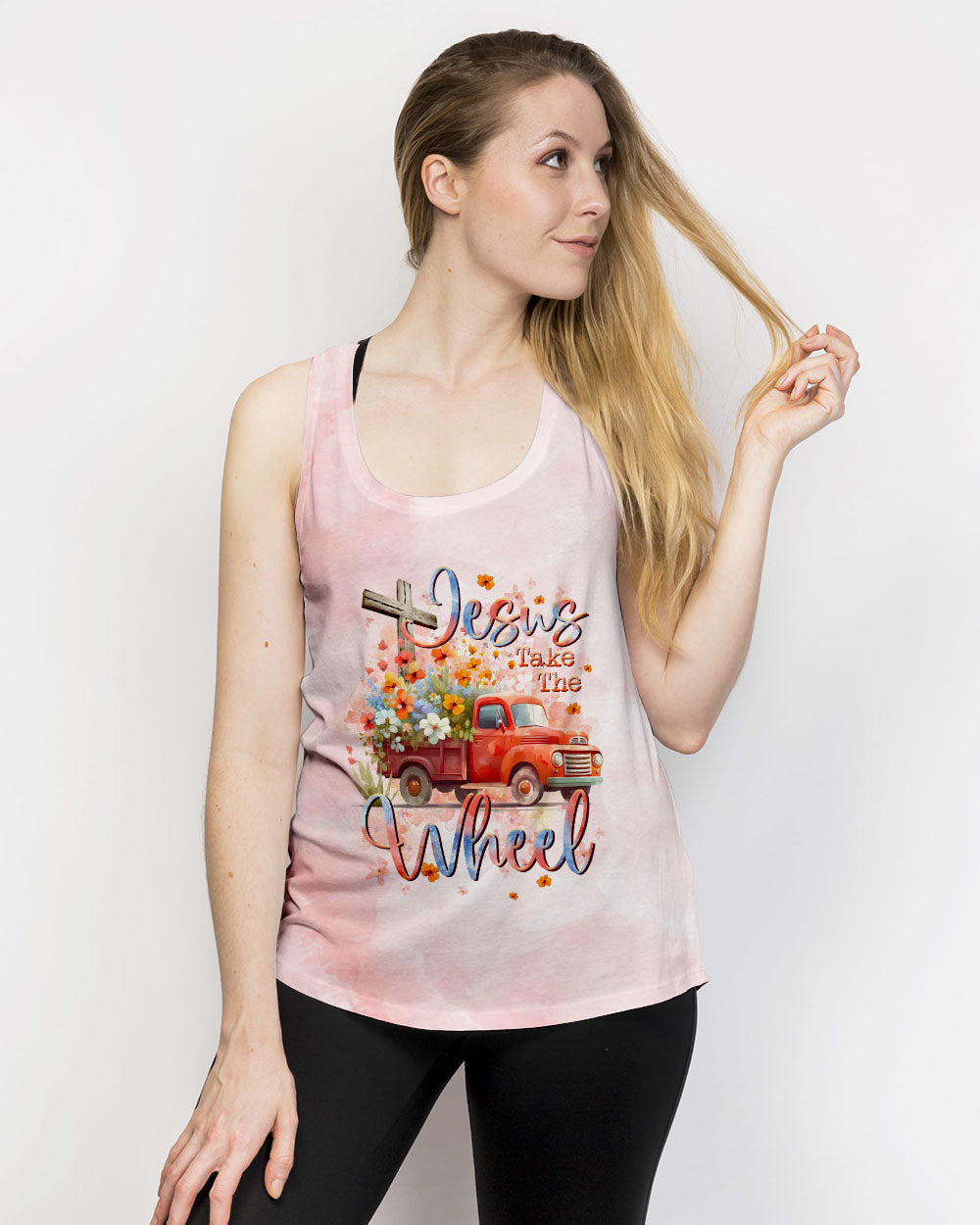 Jesus Take The Wheel Truck Floral Women's All Over Print Shirt - Tltr0412232, easychoo.com