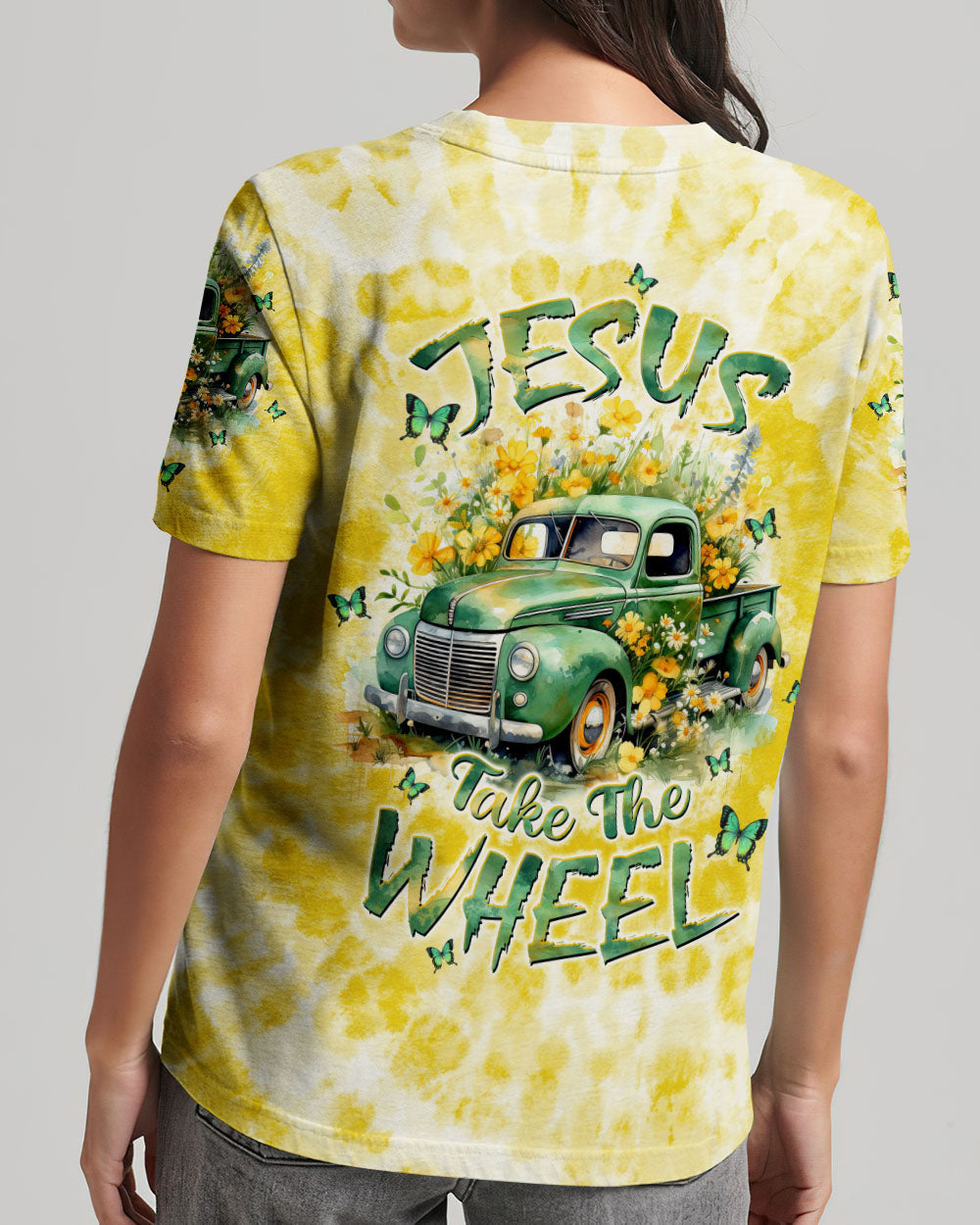 Jesus Take The Wheel Tie Dye Women's All Over Print Shirt - Tltw1201243, easychoo.com