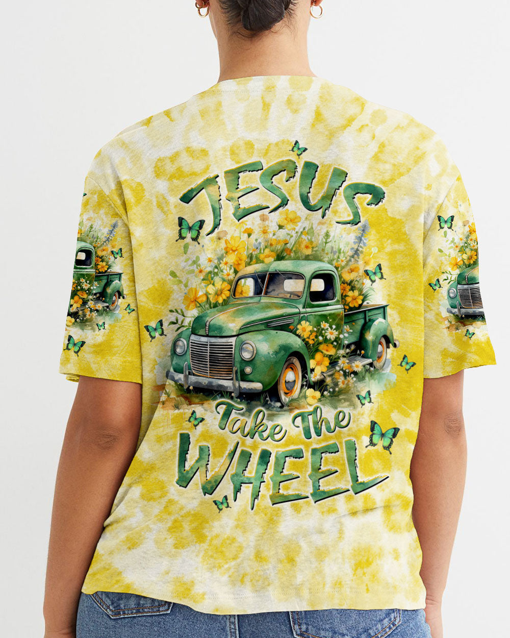 Jesus Take The Wheel Tie Dye Women's All Over Print Shirt - Tltw1201243, easychoo.com