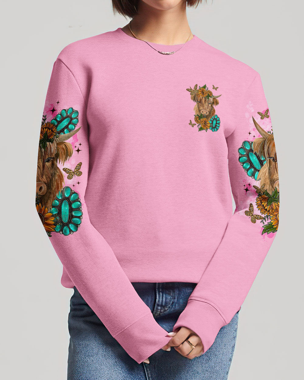 Living Life Somewhere Between Jesus Cow Women's All Over Print Shirt - Tltr2003243, easychoo.com