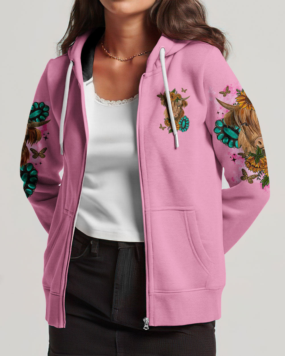 Living Life Somewhere Between Jesus Cow Women's All Over Print Shirt - Tltr2003243, easychoo.com