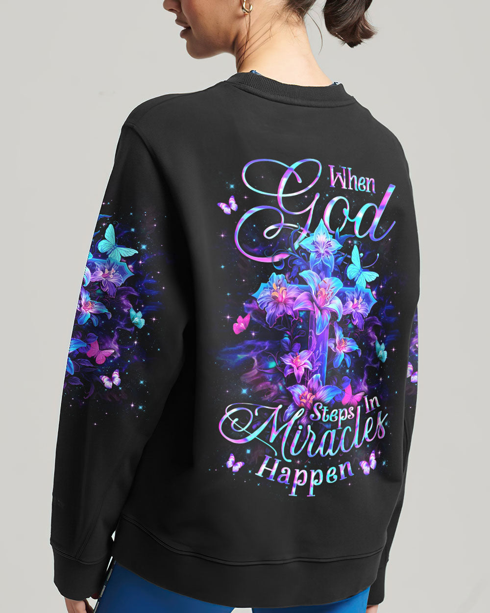 When God Steps In Miracles Happen Women's All Over Print Shirt - Yhln2802242, easychoo.com