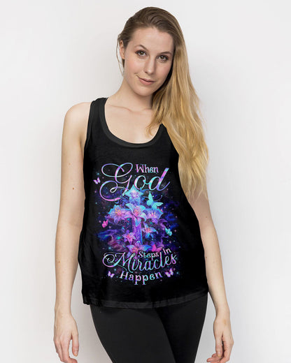 When God Steps In Miracles Happen Women's All Over Print Shirt - Yhln2802242, easychoo.com