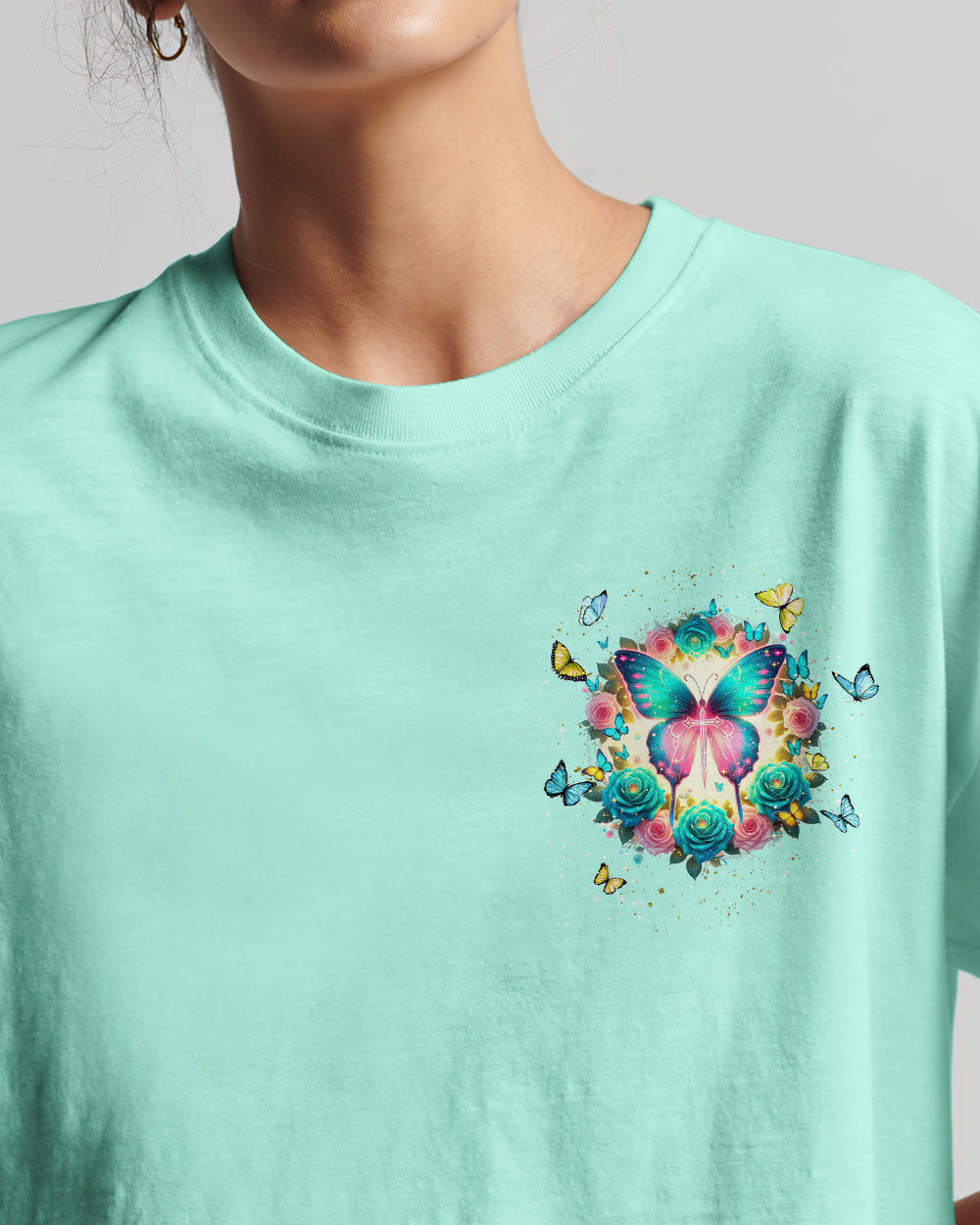 With God All Things Are Possible Butterfly Women's All Over Print Shirt - Tlnt2901244, easychoo.com