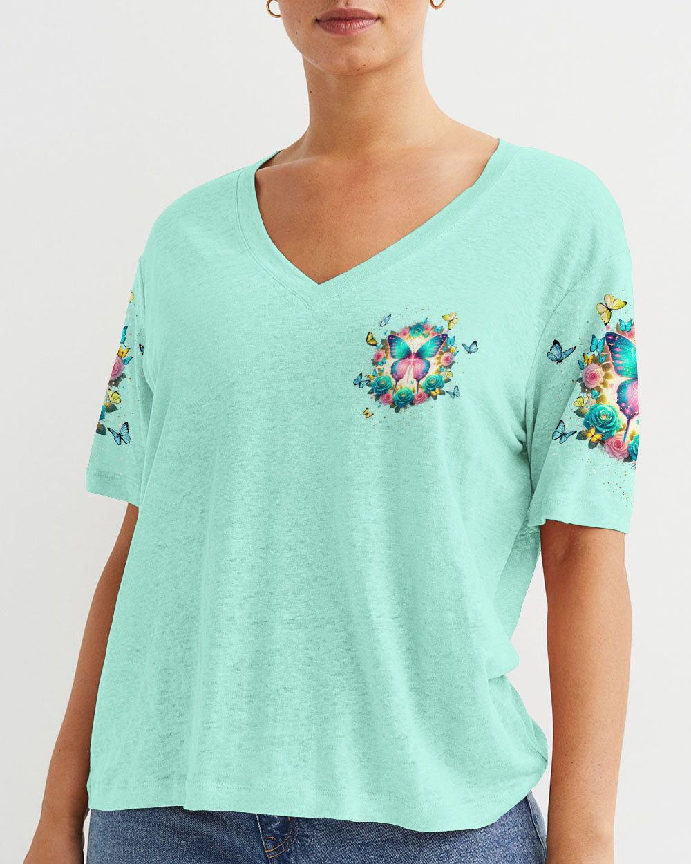 With God All Things Are Possible Butterfly Women's All Over Print Shirt - Tlnt2901244, easychoo.com