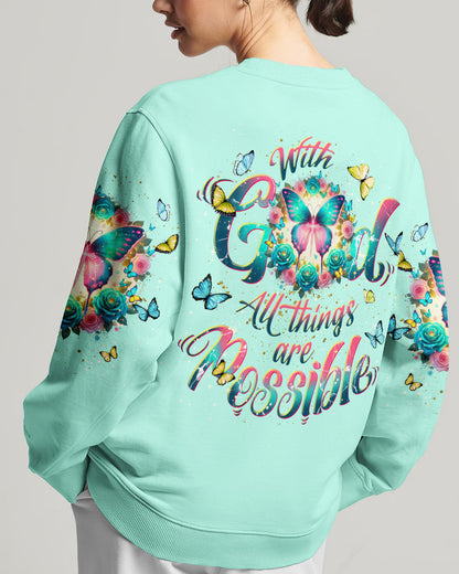 With God All Things Are Possible Butterfly Women's All Over Print Shirt - Tlnt2901244, easychoo.com