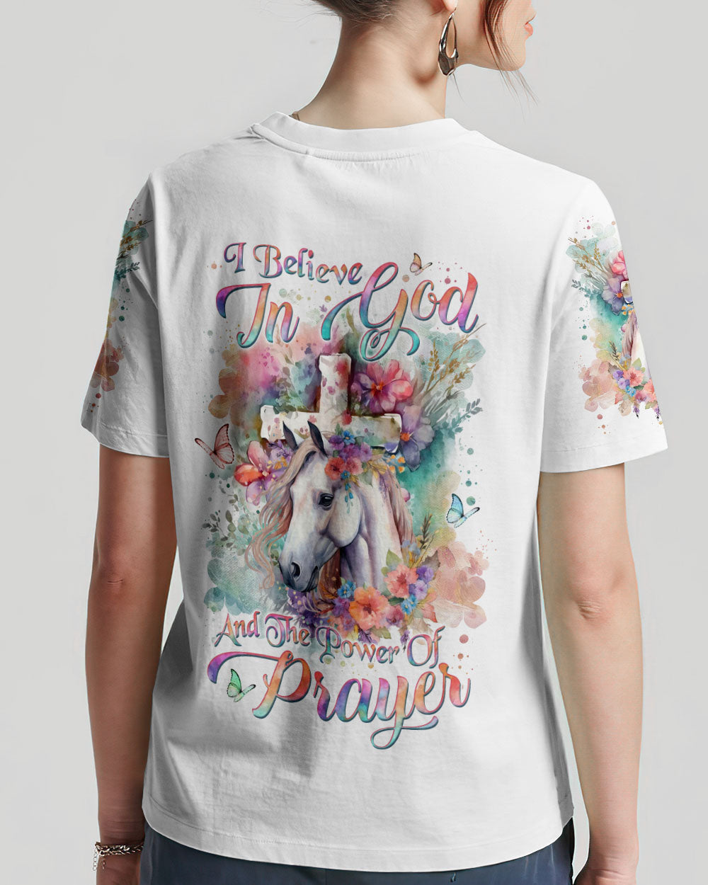 I Believe In God Horse Women's All Over Print Shirt - Yhln0201241, easychoo.com