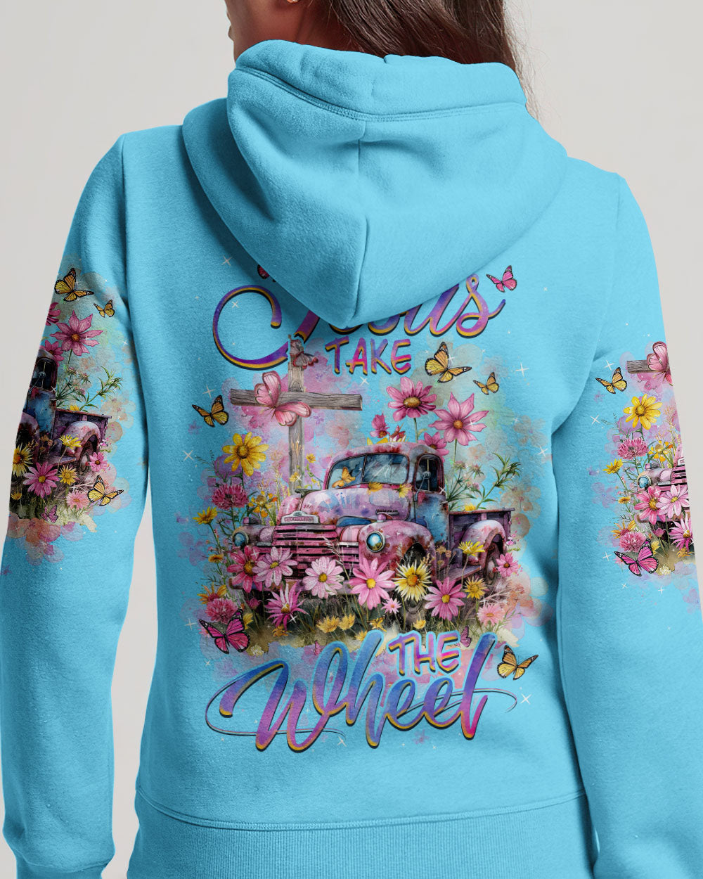 Jesus Take The Wheel Flower Truck Women's All Over Print Shirt - Tlnz1103241, easychoo.com
