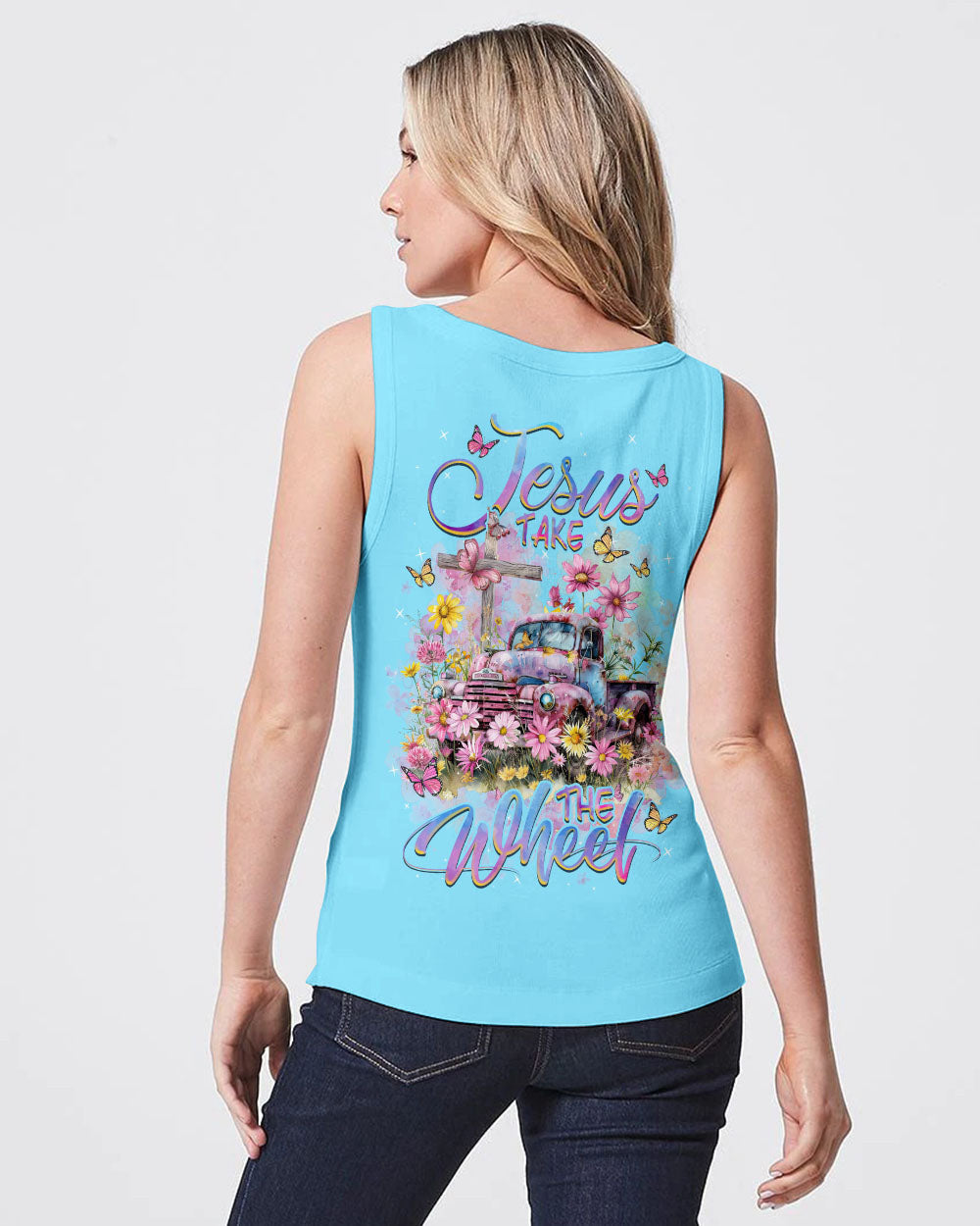 Jesus Take The Wheel Flower Truck Women's All Over Print Shirt - Tlnz1103241, easychoo.com