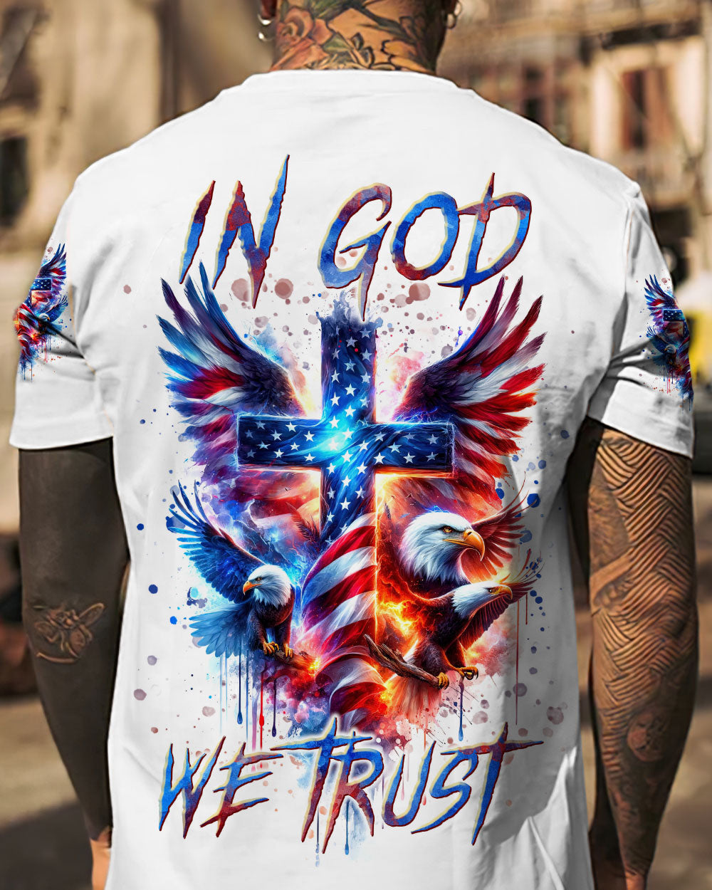 In God We Trust Eagle Men's All Over Print Shirt - Tlnt1801242, easychoo.com