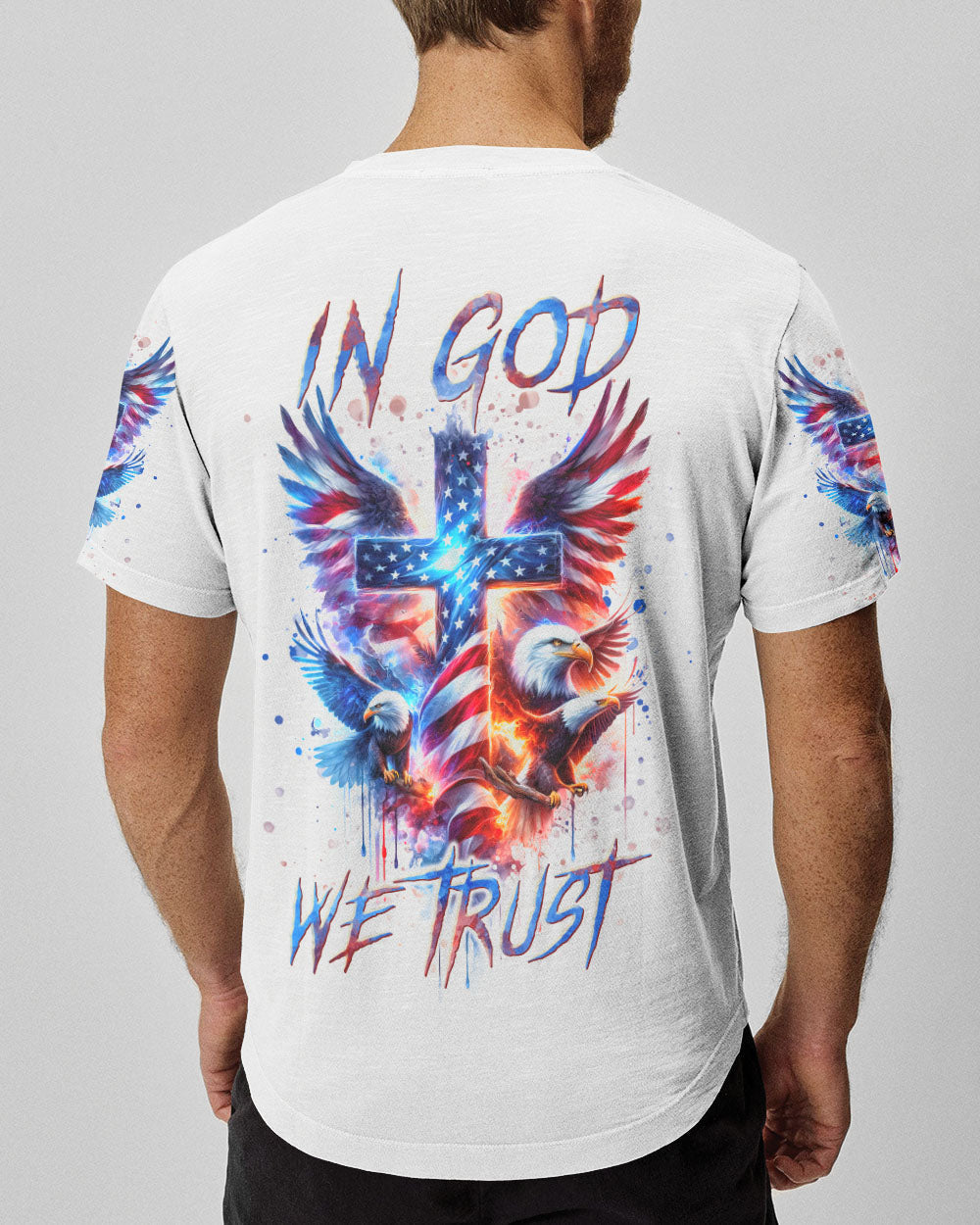 In God We Trust Eagle Men's All Over Print Shirt - Tlnt1801242, easychoo.com