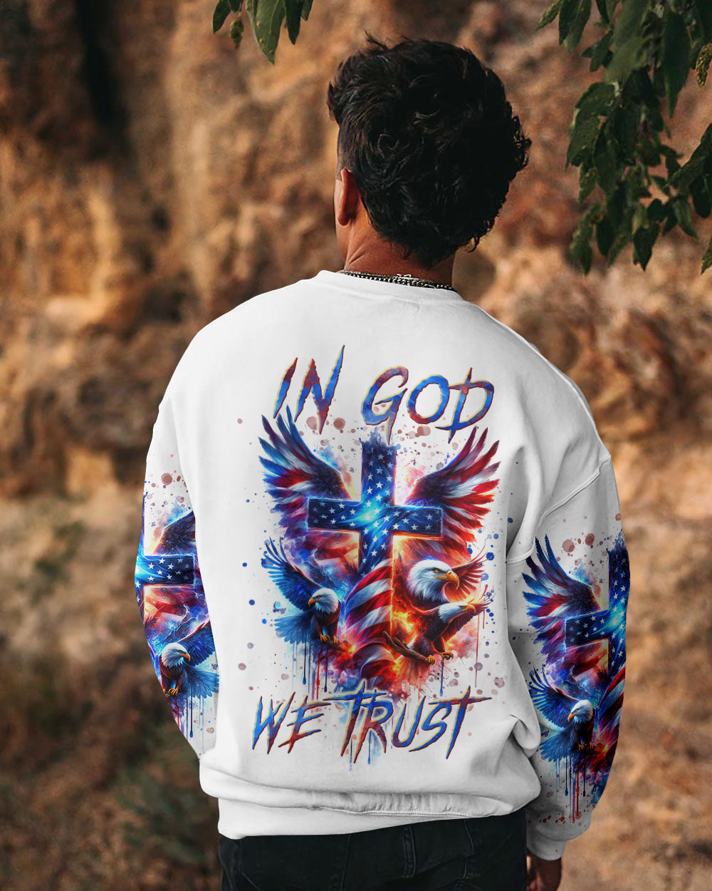 In God We Trust Eagle Men's All Over Print Shirt - Tlnt1801242, easychoo.com