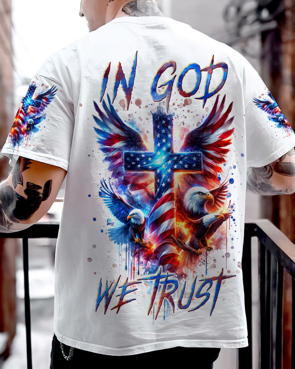 In God We Trust Eagle Men's All Over Print Shirt - Tlnt1801242, easychoo.com
