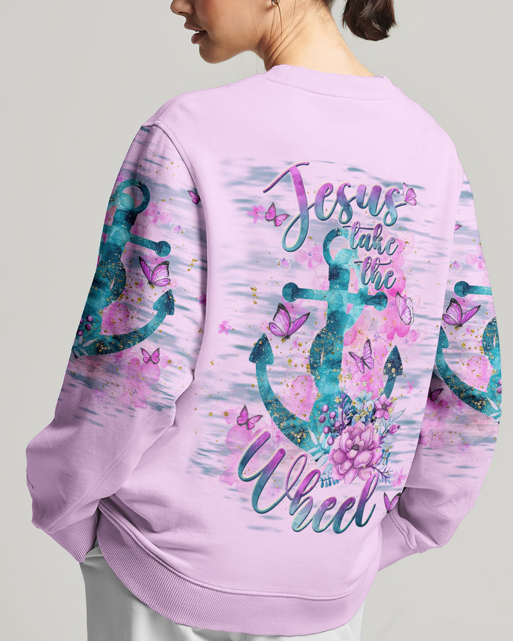 Jesus Take The Wheel Anchor Flower Women's All Over Print Shirt - Tlnt2211234, easychoo.com